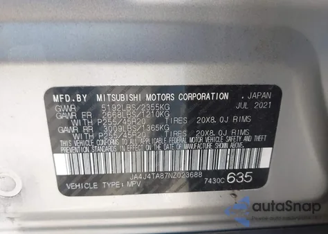 2022 Mitsubishi Outlander Es 2.5 S-Awc из США, поврежденный, VIN JA4J4TA87NZ023688